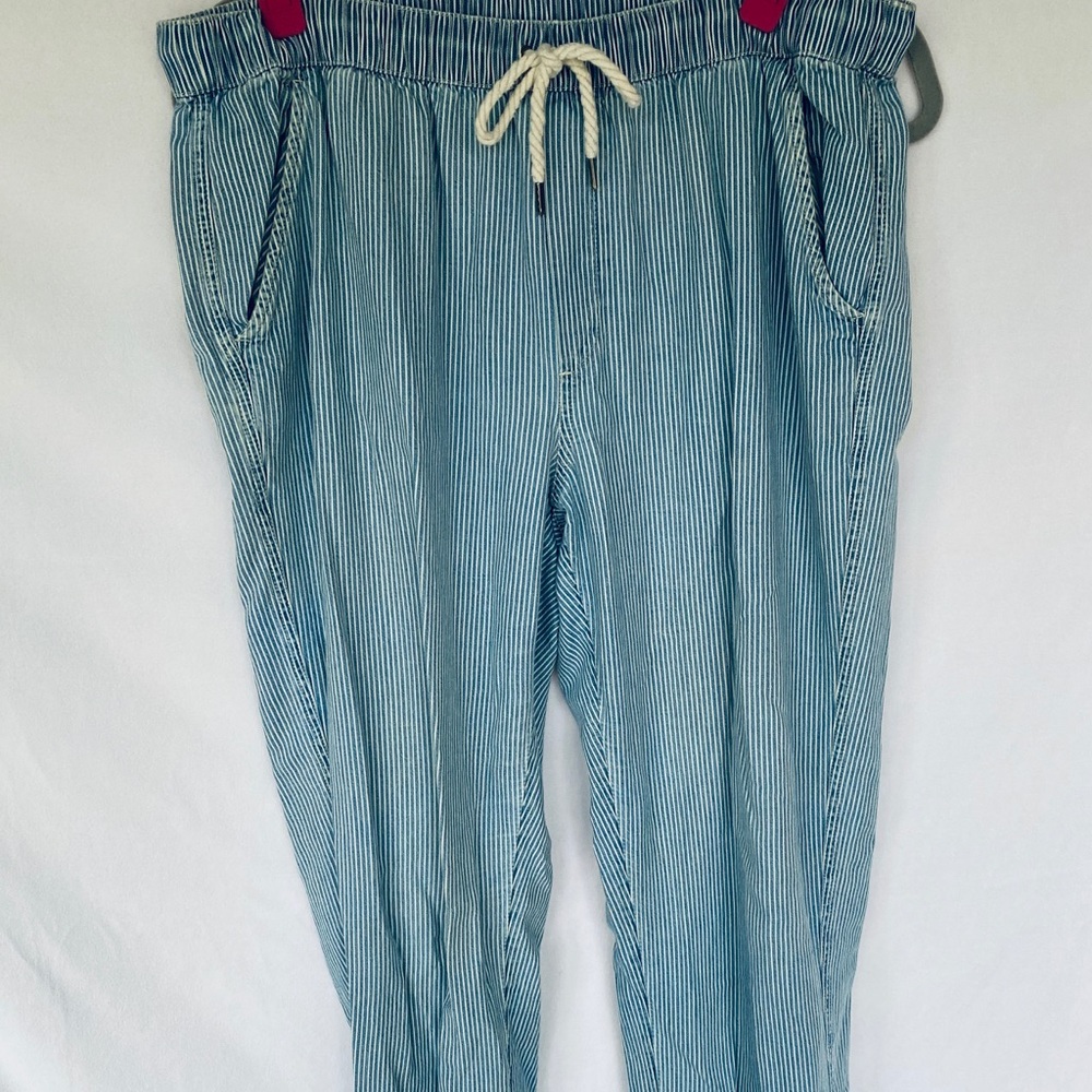 Aerie blue stripe elastic pant